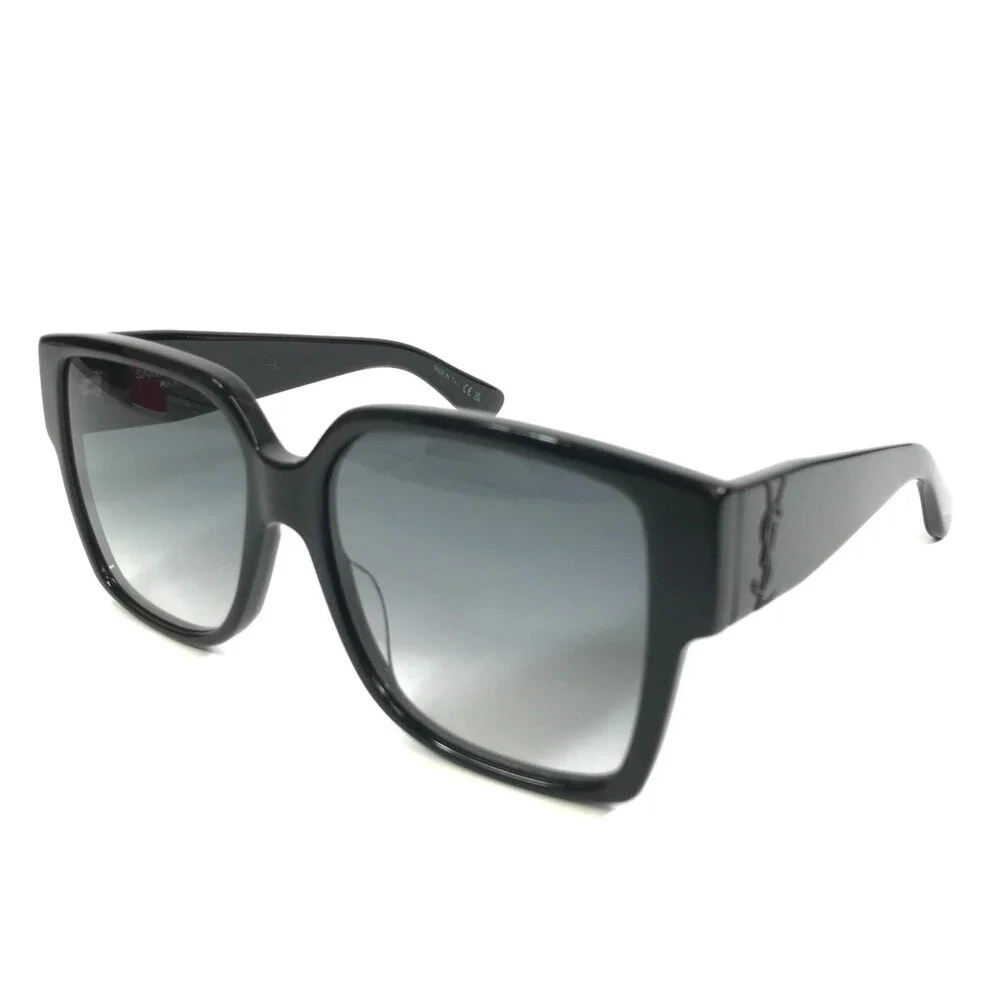 Saint Laurent Sunglasses SLM9 002 Black Oversized Square w/ Gray Gradient Lenses